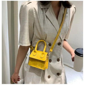 Crocodile Pattern Mini Tote Bag Crossbody Messenger Purse