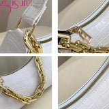 PU Leather Chain Shoulder Handbags Crocodile Pattern Female Underarm Bags