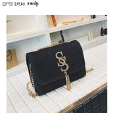 Women Glitter Envelope Clutch Bag Sparkling Party Evening Tassel Chain Crossbody