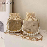 Women Straw Beach Shoulder Bags Hand-Woven Fashionable Handbags