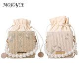 Women Straw Beach Shoulder Bags Hand-Woven Fashionable Handbags