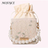 Women Straw Beach Shoulder Bags Hand-Woven Fashionable Handbags