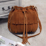 Vintage Fringe Women Messenger Bag Tassel Shoulder Crossbody Big Tote Handbag