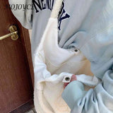 Japanese Cartoon Embroidery Large Capacity Ladies Book Bag