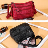 Large Capacity Soft Leather Shoulder Bag Multi-Compartment High Quality