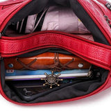 Large Capacity Soft Leather Shoulder Bag Multi-Compartment High Quality