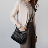 Large Capacity Soft Leather Shoulder Bag Multi-Compartment High Quality