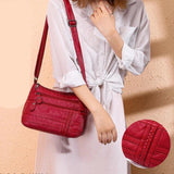 Large Capacity Soft Leather Shoulder Bag Multi-Compartment High Quality