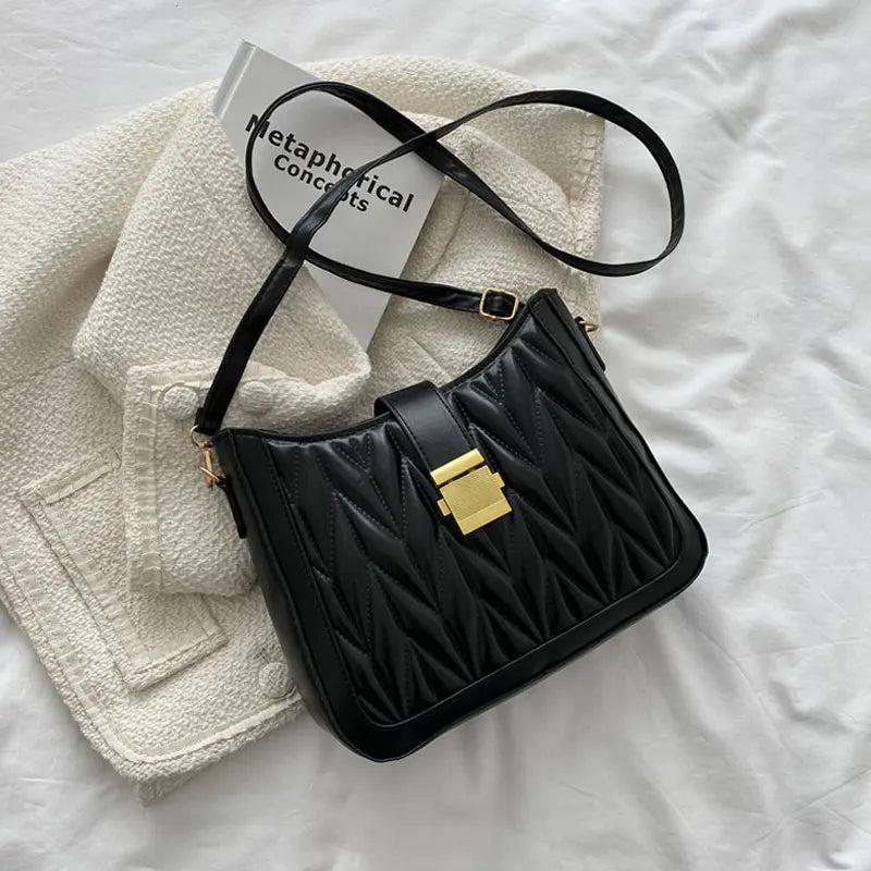 Casual Handbags For Women High Pu Leather Ladies Shoulder Bag Embroidery