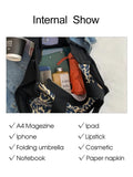 Large Jacquard Embroidery Tote Bag Women Handbags Purse