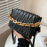 Summer Handbags Bag For Women High Soft Leather Style Shoulder Bag Pleated