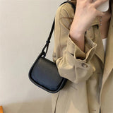 Solid Pu Leather Women Shoulder Bag Flap Female Crossbody Bags