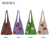 Retro Knitted Shoulder Bag Casual Beach Shopper Mesh