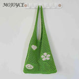 Retro Knitted Shoulder Bag Casual Beach Shopper Mesh