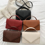 Soft Leather Crossbody Bag Retro Square Purses