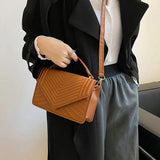 Soft Leather Crossbody Bag Retro Square Purses