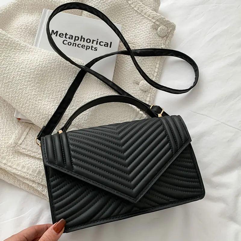 Soft Leather Crossbody Bag Retro Square Purses
