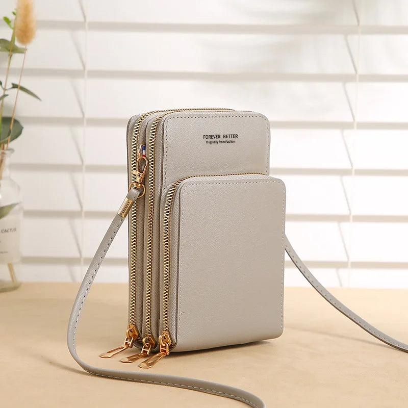 Touch-screen Cell Phone Bag Large-capacity Solid Mini Handbags