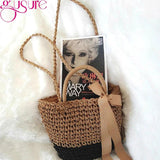 Women Straw Weave Shoulder Beach Crossbody Bag Lady Casual Handbag