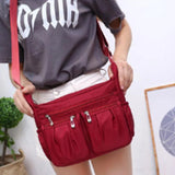 Waterproof Nylon Messenger Bag Large Capacity Crossbody Purse