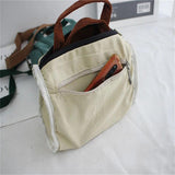 Women's Corduroy Shoulder Bag Canvas Handbag Totes Casual Purse