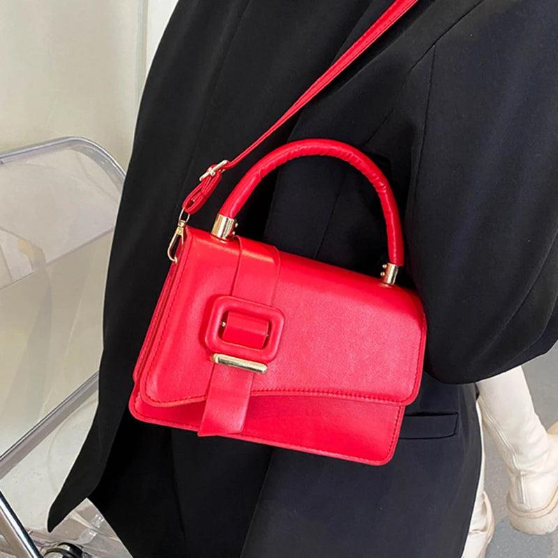 PU Leather Woman Handbag Female Shoulder Bag Messenger Small Square B