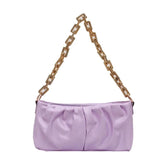 Vintage Women Shoulder Bag with Thick Chain Leather - Retro Style