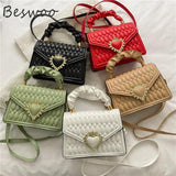 Women's Embossed Shoulder Bag with Top-handle
