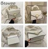 Women's Embossed Shoulder Bag with Top-handle
