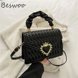 Women's Embossed Shoulder Bag with Top-handle
