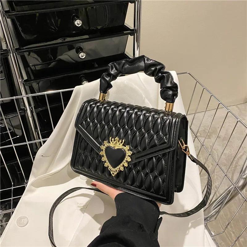 Women's Embossed Shoulder Bag with Top-handle