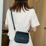 Small Leather Crossbody Bag Women Solid Flap Handbag Purse