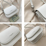 Small Leather Crossbody Bag Women Solid Flap Handbag Purse