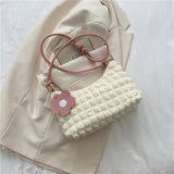 Summer Flower Shoulder Bag For Women Sweet Girls Underarm Handbag