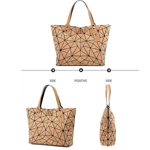 Cork Shoulder Bag Set Wood Grain Tote Chain Handbag