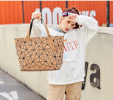 Cork Shoulder Bag Set Wood Grain Tote Chain Handbag