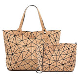 Cork Shoulder Bag Set Wood Grain Tote Chain Handbag