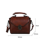 Winter Lock Shoulder Bag PU Leather Crossbody Bag Small Square Bag