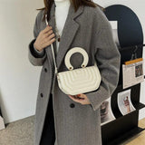 Female Grid Single Shoulder Cross-body Bag B325