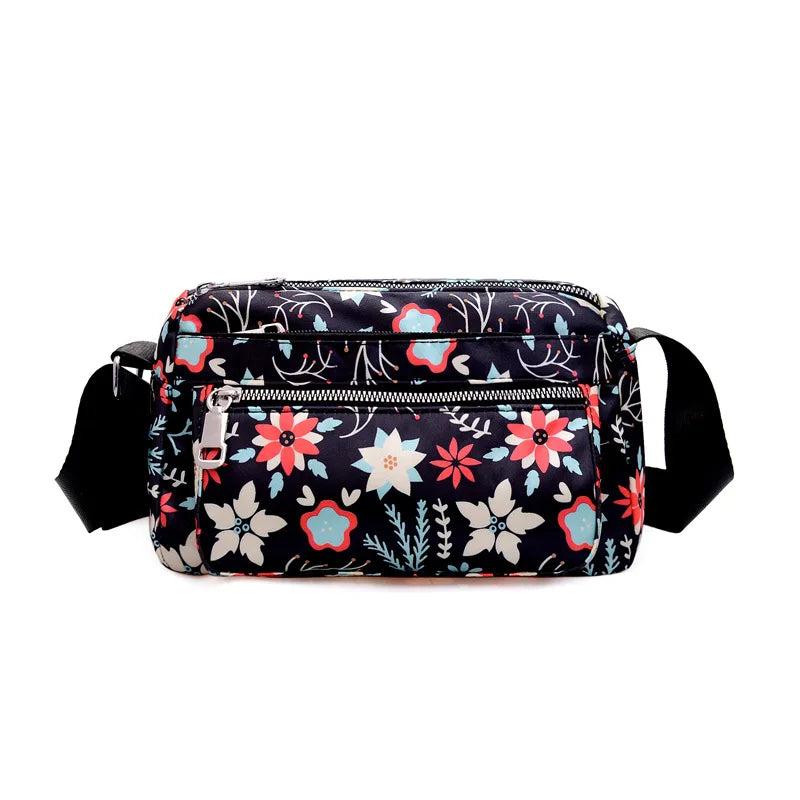 Women's Flower Cloth Bag One-shoulder Large-capacity Backpack