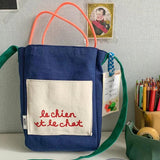 Letter Printed Canvas Messenger Bag for Kids