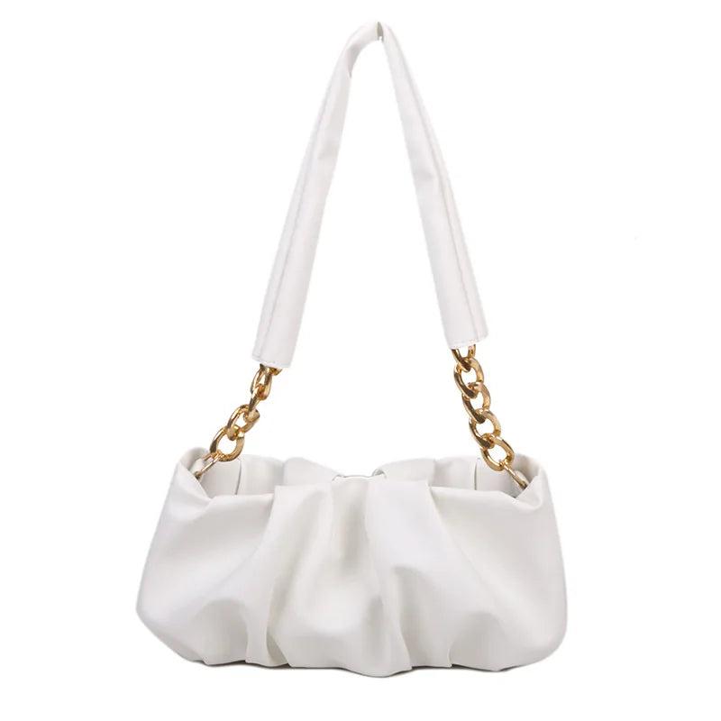 Pleated Shoulder Women's Bag Cloud Female High Handbags For Women Chain Bag