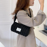 Bubble Shoulder Bag Cylinder Shape Underarm Bag Handbag Tote Bag