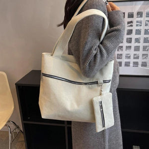 Corduroy Shoulder Bag Satchel Purse Tote for Women Girls