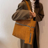 Corduroy Shoulder Bag Satchel Purse Tote for Women Girls