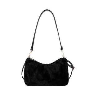 Winter Plush Handbag Women Clutch Purse Large Capacity Shoulder Bag