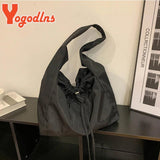 Nylon Drawstring Shoulder Bag Waterproof Tote Bag