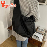 Nylon Drawstring Shoulder Bag Waterproof Tote Bag