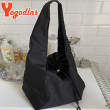 Nylon Drawstring Shoulder Bag Waterproof Tote Bag
