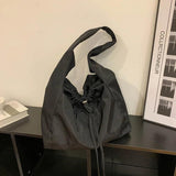 Nylon Drawstring Shoulder Bag Waterproof Tote Bag